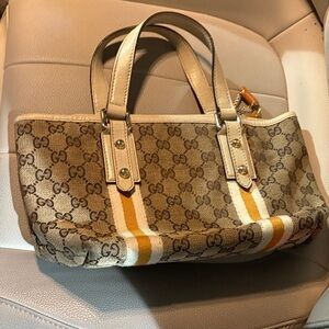 Gucci Beige and Brown Shoulder Bag